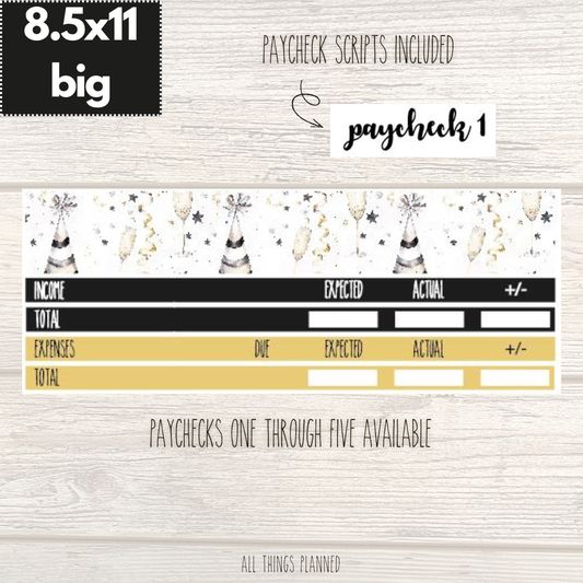 8.5x11 | Big | Jan. (New Year) Paychecks