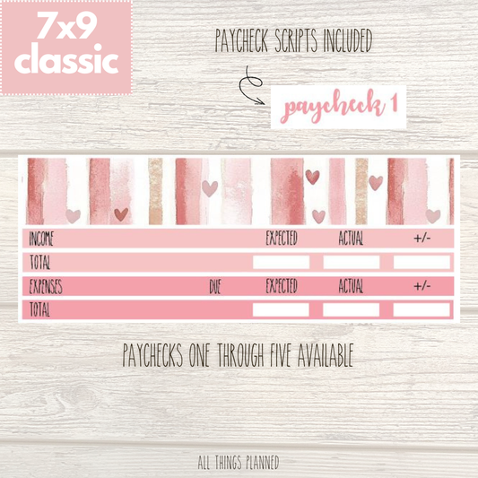 7x9 | Classic | Feb. (Love Bliss) Paychecks