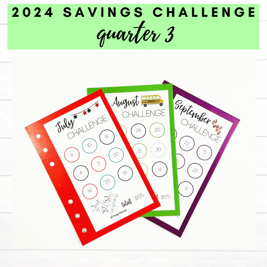 2024 Savings Challenge Cards - Quarter 3