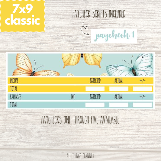 7x9 | Classic | Mar. (Butterflies) Paychecks