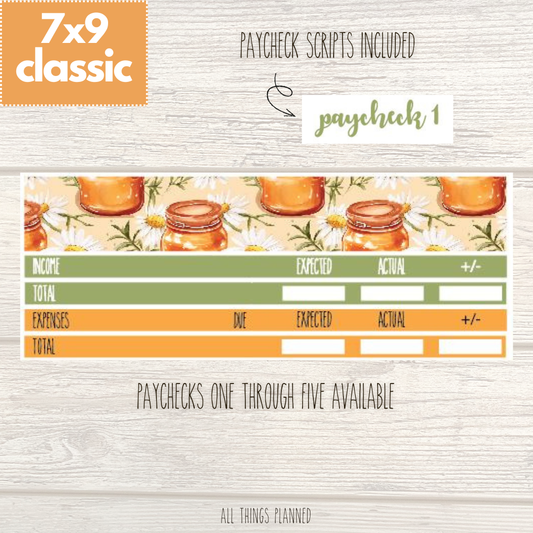 7x9 | Classic | Mar. (Honey Jar) Paychecks