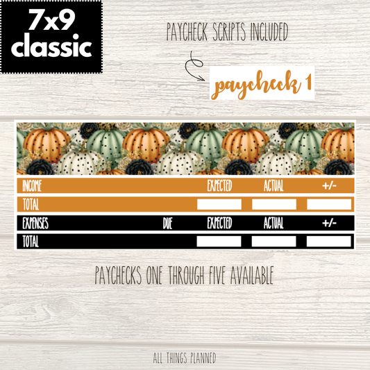 7x9 | Classic | Oct. (Pumpkins) Paychecks