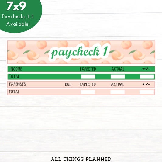 7x9 May (Peach) Paychecks