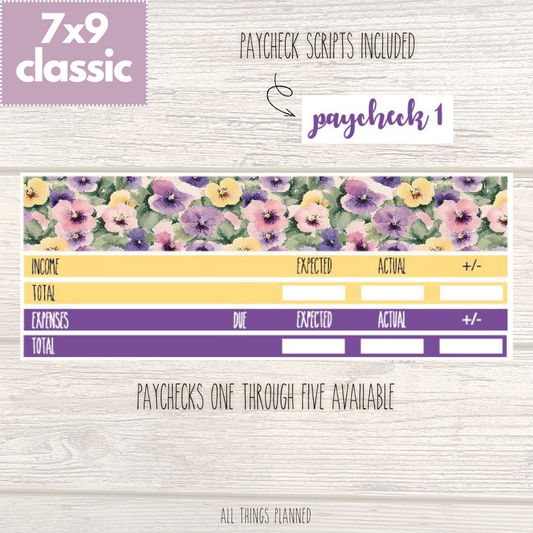 7x9 | Classic | June (Summer Florals) Paychecks