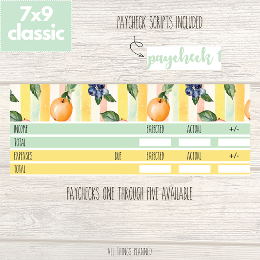 7x9 | Classic | Aug. (Tutti Fruiti) Paychecks