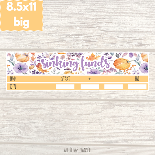 8.5x11 | Big | Nov. (Purple Harvest) Sinking Funds Tracker