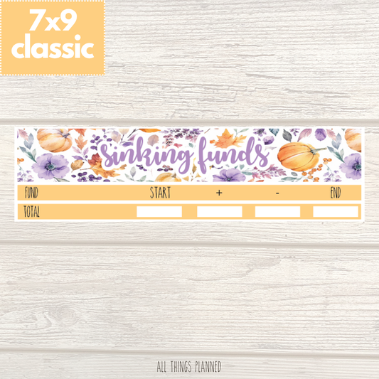 7x9 | Classic | Nov. (Purple Harvest) Sinking Funds Tracker