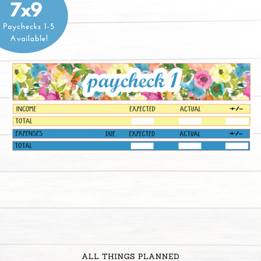 7x9 April (Flowers) Paychecks