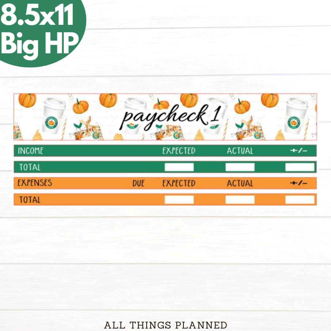 8.5x11 | Big | Sept (Starbies) Paychecks