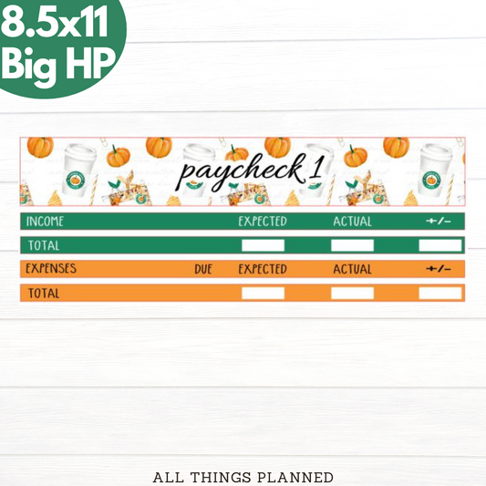 8.5x11 | Big | Sept (Starbies) Paychecks