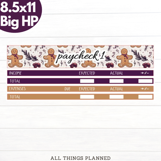 8.5x11 | Big | Dec (Gingerbread) Paychecks