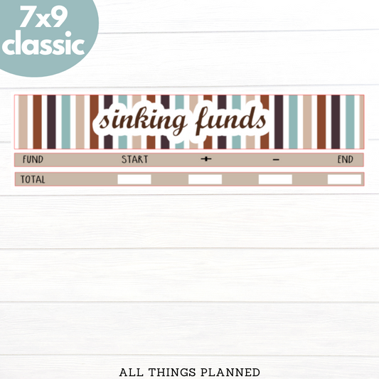 7x9 | Classic | Nov. (Stripes) Sinking Funds Tracker