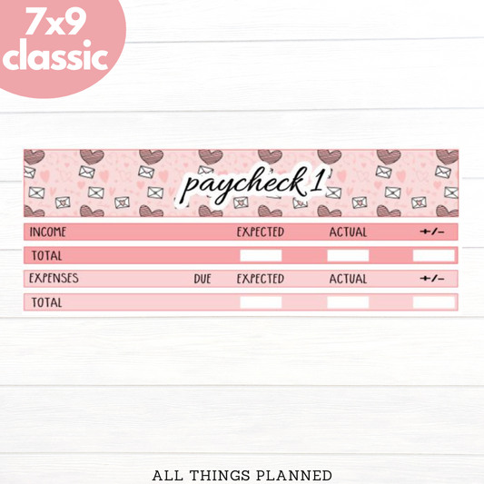 7x9 | Classic | Feb. (Valentines) Paychecks