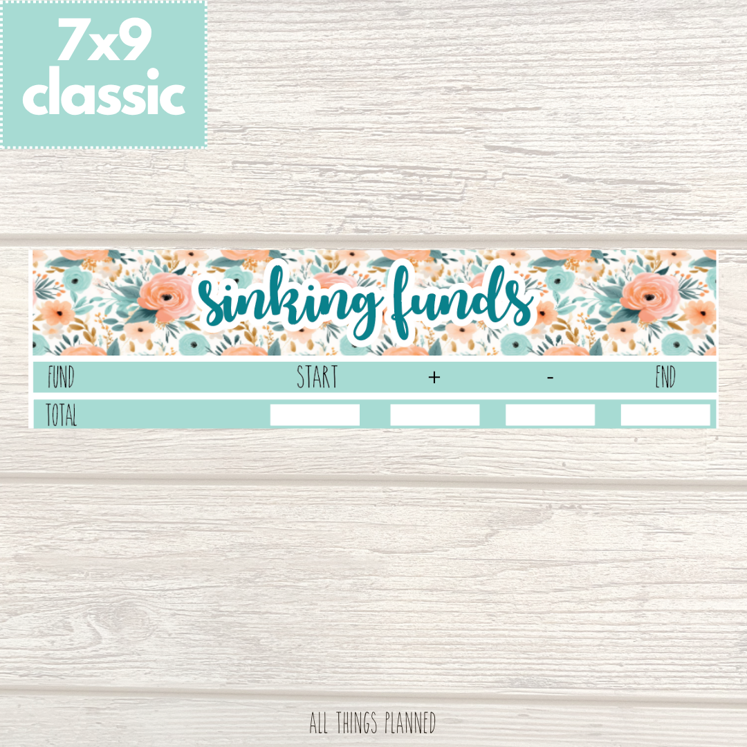 7x9 | Classic | Aug. (Summer Bloom) Sinking Funds Tracker