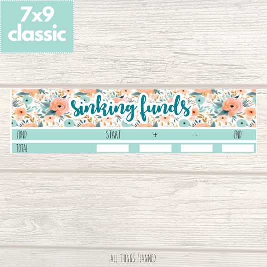7x9 | Classic | Aug. (Summer Bloom) Sinking Funds Tracker