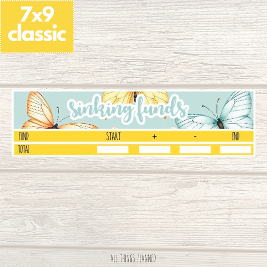 7x9 | Classic | Mar. (Butterflies) Sinking Funds Tracker