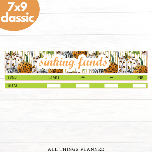 7x9 | Classic | Oct. (Leopard Pumpkin) Sinking Funds Tracker