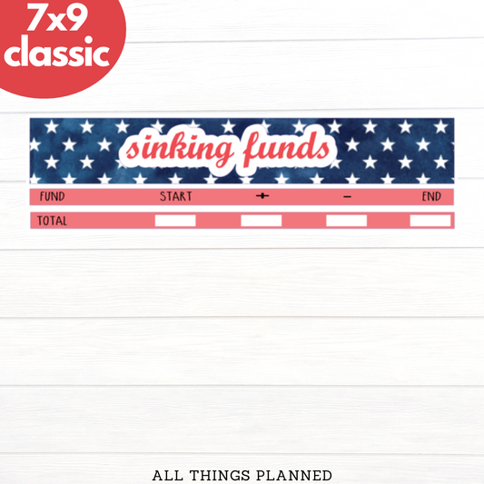 7x9 | Classic | July (4th) Sinking Funds Tracker