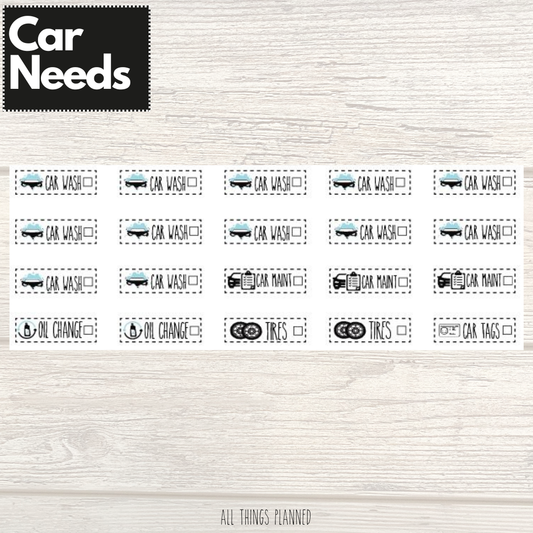 Car Needs Stickers