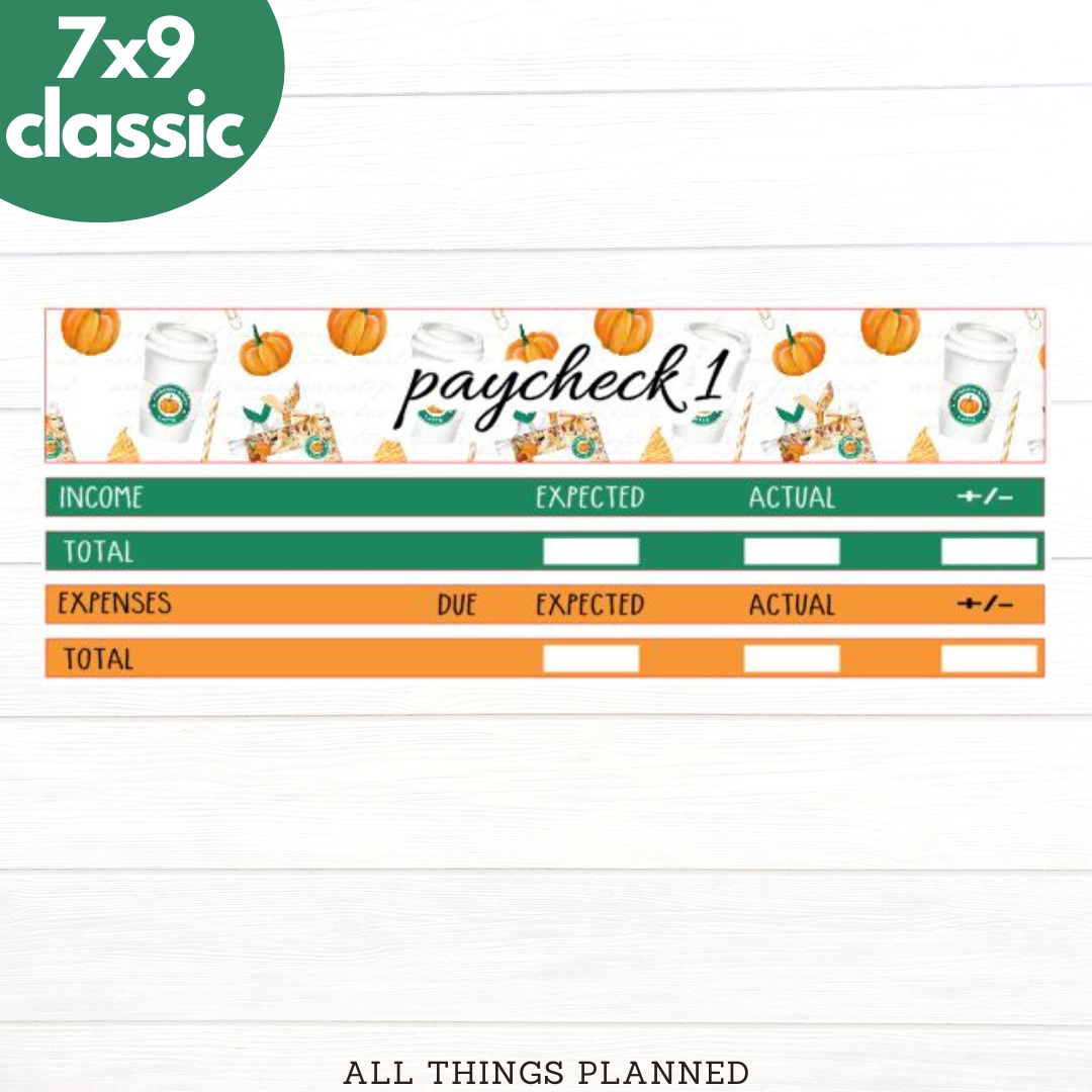 7x9 | Classic | Sept (Starbies) Paychecks