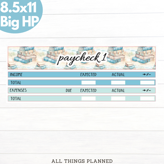 8.5x11 | Big | July (Beach Books) Paychecks