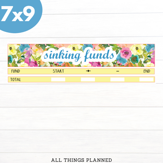 7x9 April (Flowers) Sinking Funds Tracker
