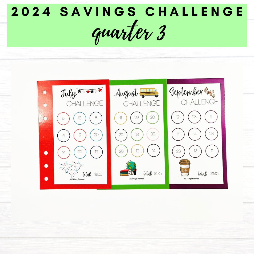2024 Savings Challenge Cards - Quarter 3