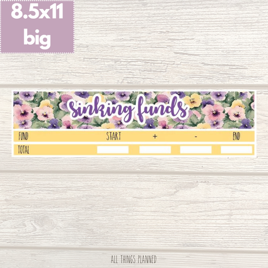 8.5x11 | Big | June (Summer Florals) Sinking Funds Tracker