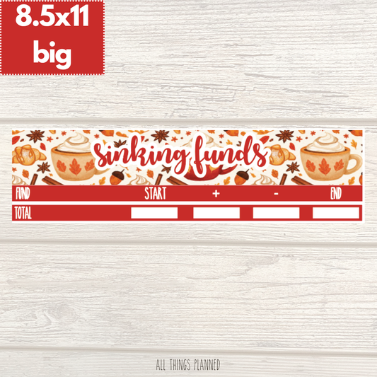 8.5x11 | Big | Sept. (Fall Latte) Sinking Funds Tracker