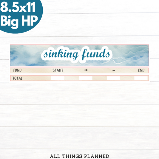 8.5x11 | Big | July (Ocean) Sinking Funds Tracker