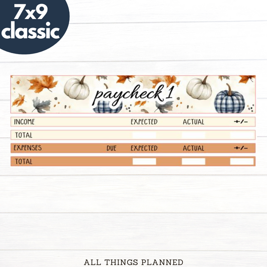 7x9 | Classic | Nov (Fall Cottage) Paychecks