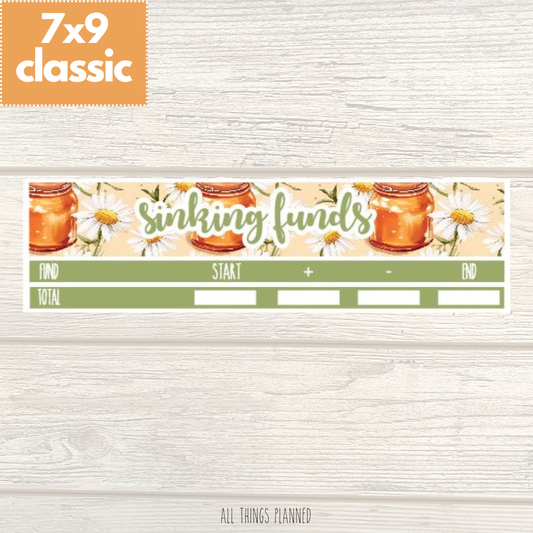 7x9 | Classic | Mar. (Honey Jar) Sinking Funds Tracker