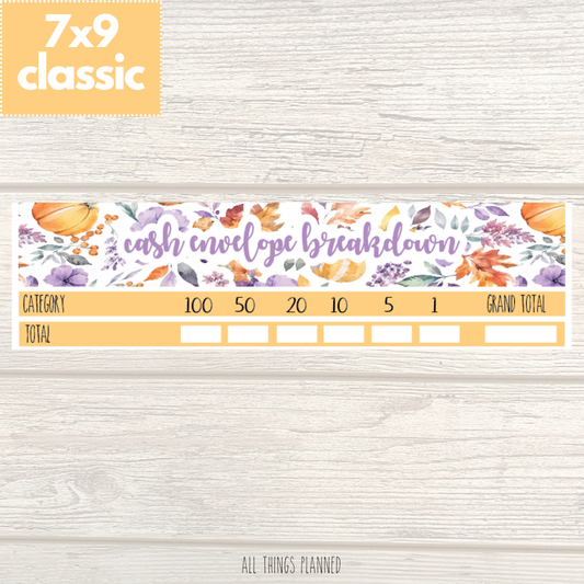 7x9 | Classic | Nov. (Purple Harvest) Cash Envelope Breakdown