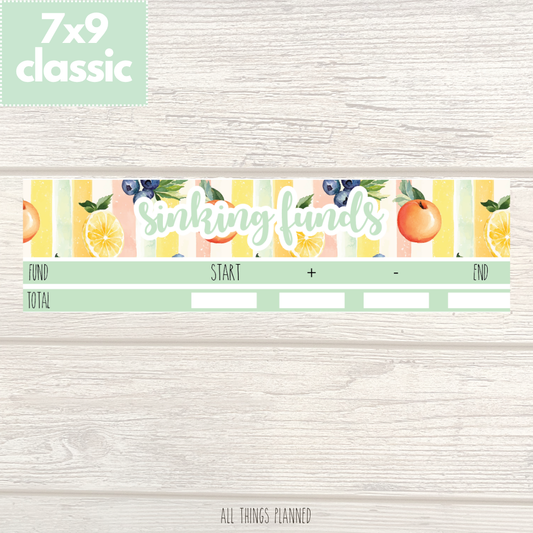 7x9 | Classic | Aug. (Tutti Fruiti) Sinking Funds Tracker