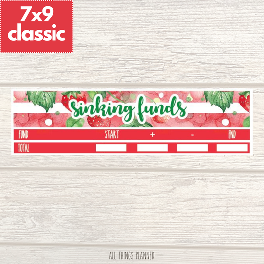 7x9 | Classic | April (Strawberry Garden) Sinking Funds Tracker