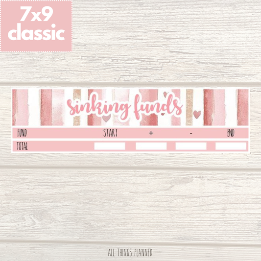 7x9 | Classic | Feb. (Love Bliss) Sinking Funds Tracker
