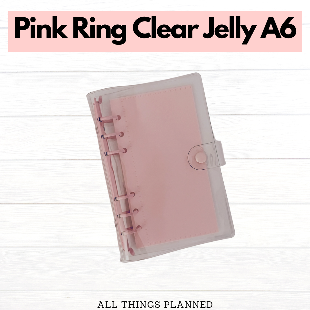 Pink Ring Clear Jelly A6 Binder