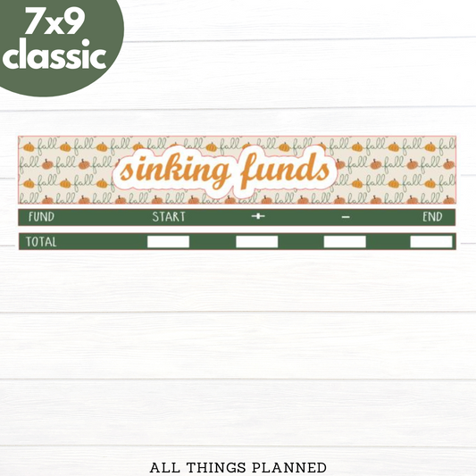 7x9 | Classic | Nov. (Boho Fall) Sinking Funds Tracker