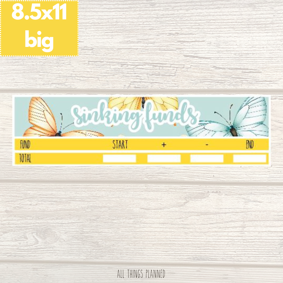 8.5x11 | Big | Mar. (Butterflies) Sinking Funds Tracker