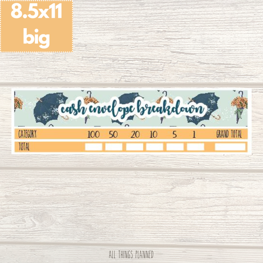 8.5x11 | Big | May (Golden Rain) Cash Envelope Breakdown