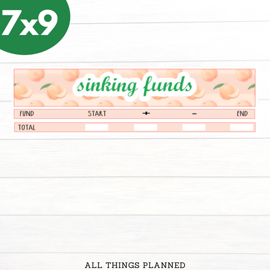 7x9 May (Peach) Sinking Funds Tracker