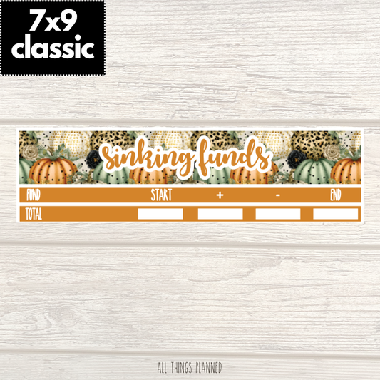 7x9 | Classic | Oct. (Pumpkins) Sinking Funds Tracker