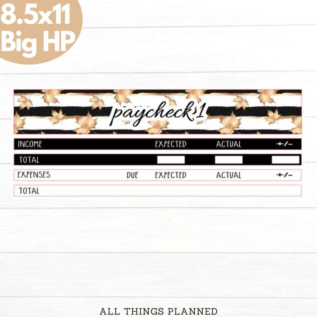 8.5x11 | Big | Sept (Golden Fall) Paychecks