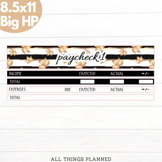 8.5x11 | Big | Sept (Golden Fall) Paychecks