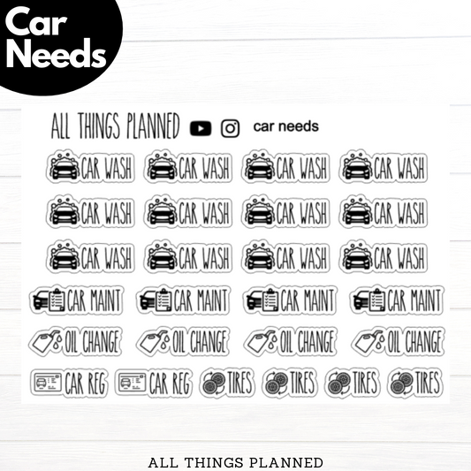 Car Needs Stickers