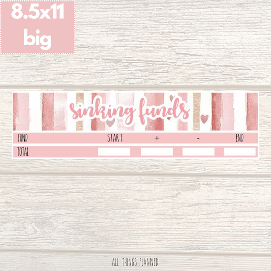 8.5x11 | Big | Feb. (Love Bliss) Sinking Funds Tracker