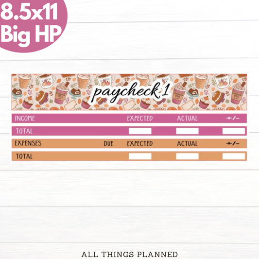 8.5x11 | Big | Nov (Thanksgiving) Paychecks