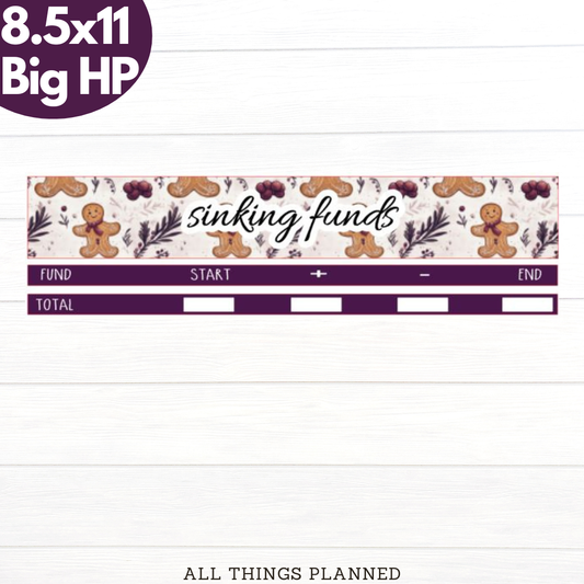 8.5x11 | Big | Dec (Gingerbread) Sinking Funds Tracker