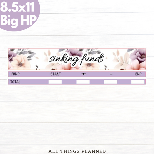 8.5x11 | Big | Apr. (Spring Florals) Sinking Funds Tracker