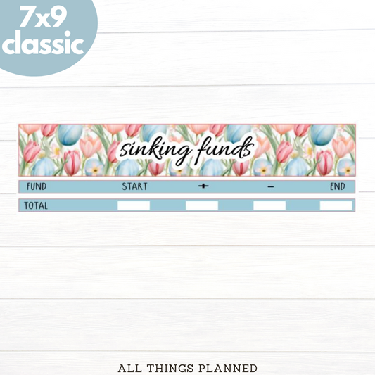 7x9 | Classic | Apr. (Easter Florals) Sinking Funds Tracker